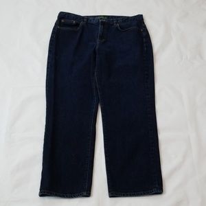Ralph Lauren Straight Leg Jeans Embroidered Logo